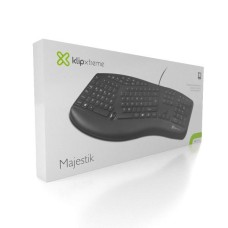 teclado usb klip xtreme black ergonomic -scroll p/n kbk-250