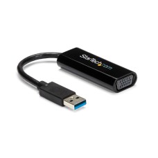 conversor usb 3.0 a vga startech - usb tipo a macho a hd-15 (vga) hembra - 19 cm - negro p/n usb32vgaes