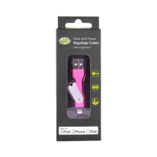 cable usb to lightning keychain mfi pink