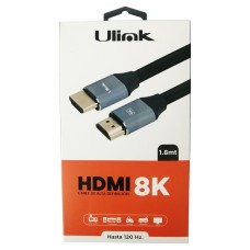 cable hdmi a hdmi 1.8 mts v2.1, 8k 60hz, color negro / mod. ul-prohdmi8k