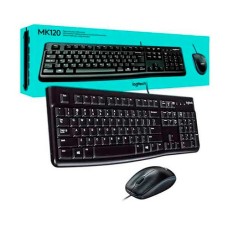 kit de teclado y mouse logitech mk120 negro alambrico usb p/n 920-004428