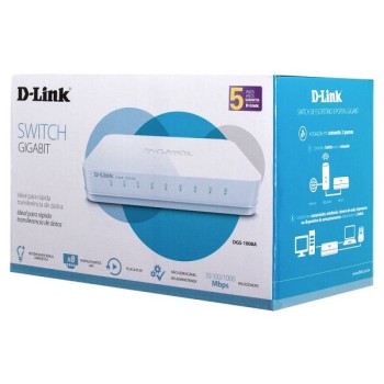 SWITCH D-LINK 8 PUERTOS GIGALAN 8 X 10/100/1000 P/N DGS-1008A
