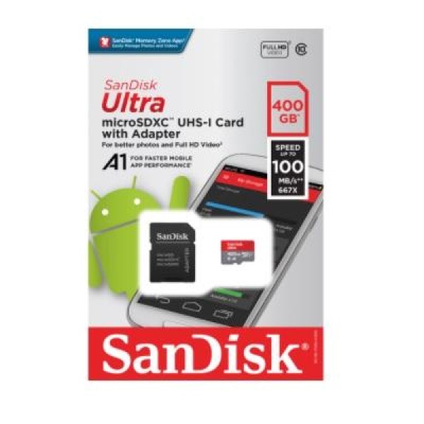 MEMORIA MICROSD 400GB ULTRA SANDISK (Class 10 / Speed Class 1) P/N SDSQUAR-400G-GN6MA