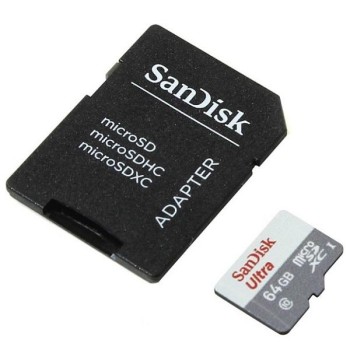 MEMORIA MICROSD 64GB SANDISK UHS-I (Class 10 / Speed Class 1) P/N SDSQUNR-064G-CN3MA