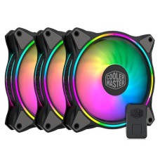 KIT DE 3 VENTILADORES PARA GABINETE COOLER MASTER MASTER FAN HALO 120MM ARGB CON CONTROLADOR P/N MFL-B2DN-183PA-R1
