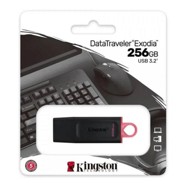 PENDRIVE KINGSTON 256GB EXODIA BLACK PINK UCB-C 3.2GEN  P/N DTX/256GB