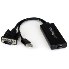 CONVERSOR VGA A HDMI STARTECH CON AUDIO - HD15 A HDMI - 1080P - VGA - HDMI - NEGRO P/N VGA2HDU