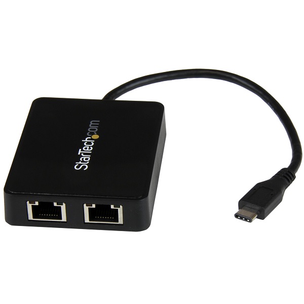 ADAPTADOR DE RED USB-C CON DOS PUERTOS ETHERNET GIGABIT Y PUERTO ADICIONAL USB (TYPE-A) P/N US1GC301AU2R