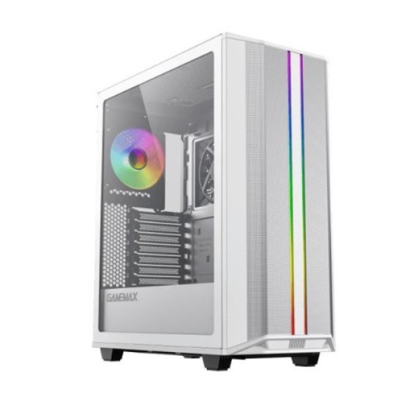 GABINETE GAMER GAMEMAX PRECISION WHITE SIN FUENTE