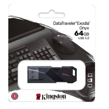 PENDRIVE KINGSTON 64GB Portable USB 3.2 Gen 1 DataTraveler Exodia OnYX P/N DTXON/64GB
