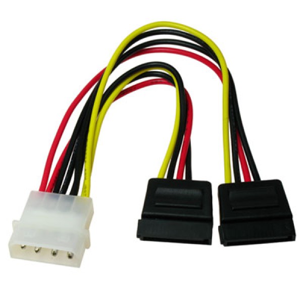 CABLE Y SPLITTER SATA DE 1 MOLEX A 2 SATA